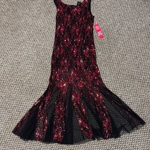 Glamorous Sequin Prom Dress in Red and Black